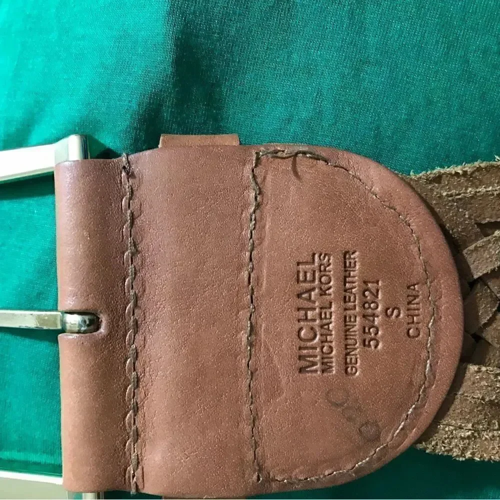 Michael Kors Braided Leather Belt Size Small
